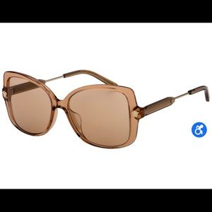 New Versace 4390F 53043D Transparent Brown Mirror Lens Women Sunglasses